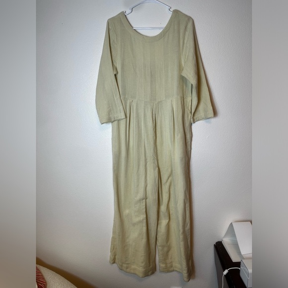 Free People Shiloh Cotton Linen Jumpsuit in Cream Color Size S - Picture 5 of 9